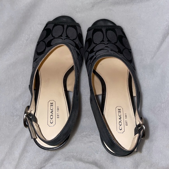 Coach grey/black sandal wedge 8 - Picture 5 of 7